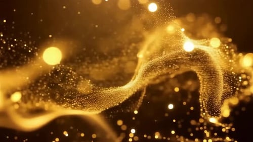 Flowing Golden Particles Abstract Background Animation