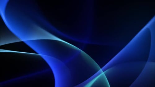 Abstract Blue Fluid Waves Glowing Loop Background