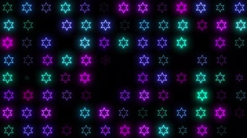 Pulsating Neon Stars Animated Background Pattern