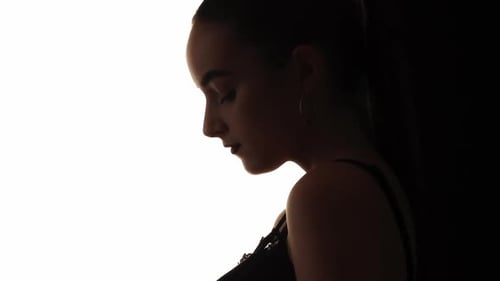 Elegant Woman's Face Profile in Silhouette