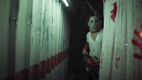 Monster Man With Chainsaw For Halloween Chase