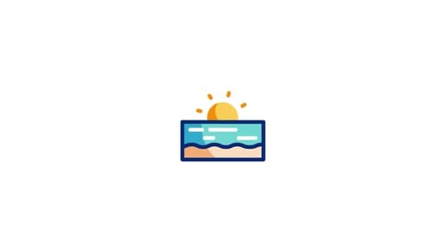 Modern Animated Beach Sun Travel Icon