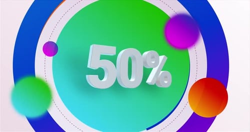 Animated Percentage Reveal with Abstract Geometric Circles