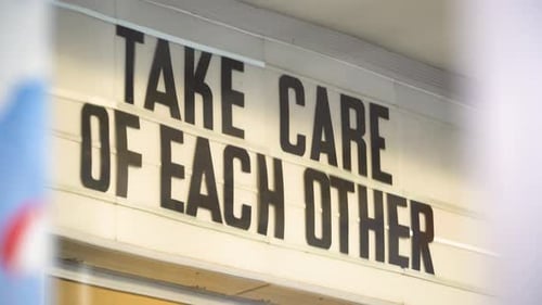 Retro Cinema Letters with Important Message during Corona Crisis