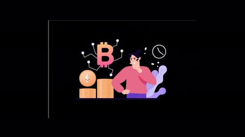Animated Bitcoin and Ethereum Cryptocurrency Financial Concept