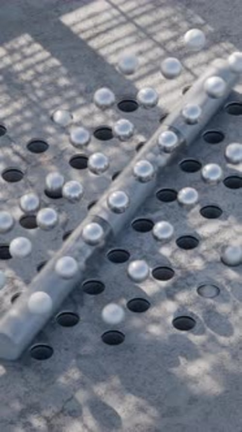 3D-Animation mit springenden Murmeln