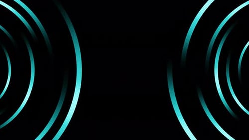 Rotating Blue Neon Circles Loop Animation on Dark Background