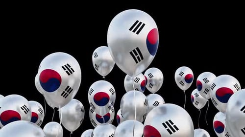 Bandeira da Coreia do Sul nos balões voadores