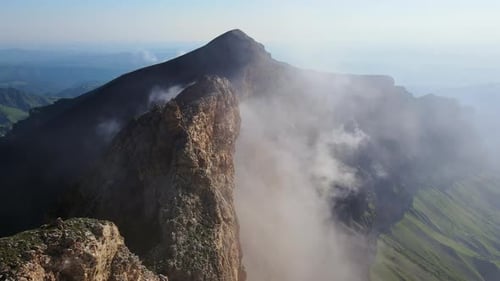 Aerial Captivating View of the Rocky Ridge and Mesmerizing Mountain Scenery