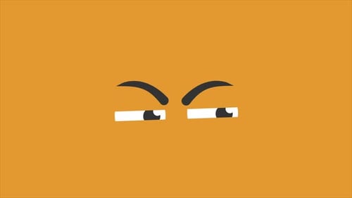 Animated Flat Design Eyes and Eyebrows Expressions