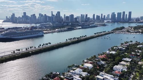 Miami Skyline At Miami In Florida United States.