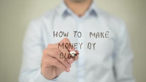 How To Make Money By Blogging Writing on Transparent Screen