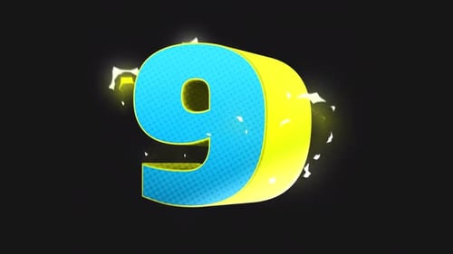 Pop Art Style 3D Number Nine Reveal