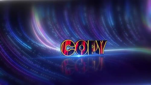 Dynamic Glowing 3D Text Title Animation with Abstract Light Trails