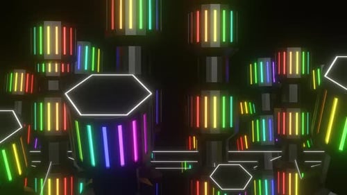 Multicolor Rotating Mechanism Background Vj Loop In 4K