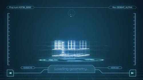 futuristische CAD-Softwareschnittstelle
