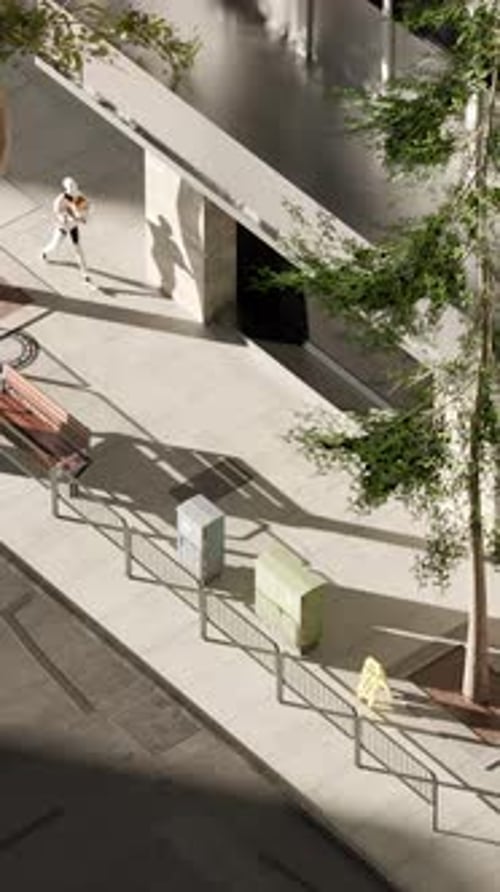 Humanoid Robot Walking City Street Blends in Like Everyday Citizen