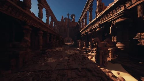 Ancient Ruins Stand Tall Under the Bright Sun in a Forgotten Civilization