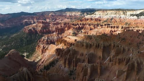 Aerial Overview of Special Geology of the Bryce Canyon National Park, Sunny USA