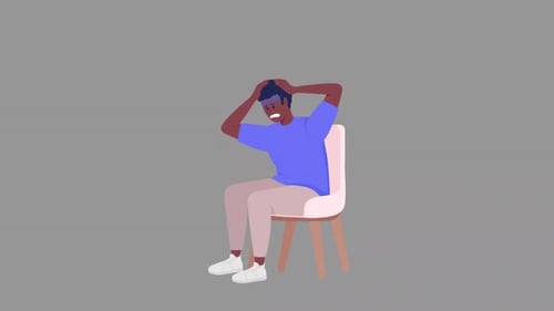 Animated Nervous Guy Character
