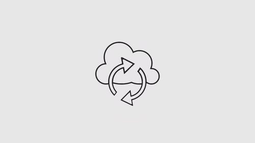 Minimalist Cloud Synchronization Icon Animation