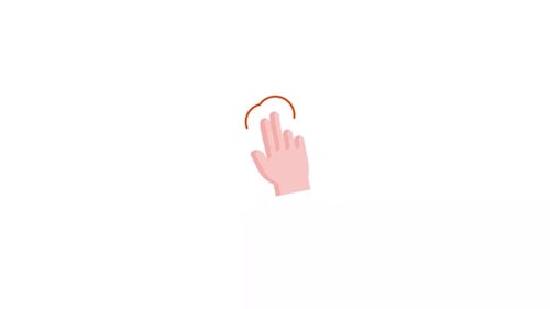 Flat Design Two Finger Swipe Up Gesture Animation