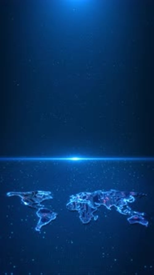 Futuristic Digital World Map Background Animation