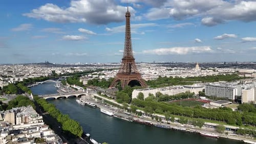 Paris Skyline At Paris In France Island France.