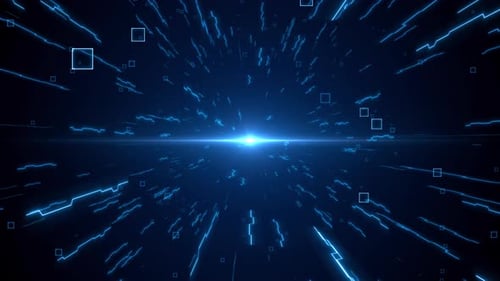 Tecnologia abstrata Fluxo de dados de túnel, negócios, partículas corporativas, circuito de fundo digital