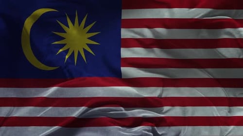 Realistic Waving Malaysian Flag Seamless Loop Background