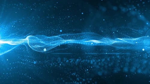 Fluxo de onda de partículas em loop azul claro V5