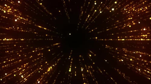 Shimmering golden star particles