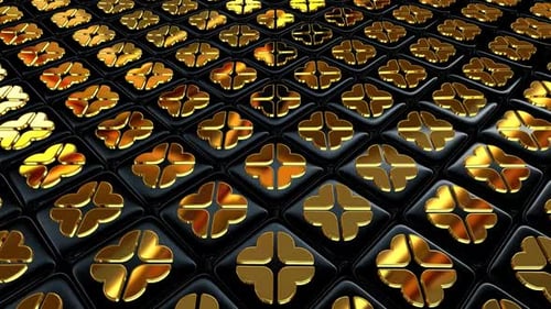 Elegant Golden Geometric Pattern Background Animation