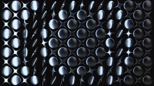 Dynamic Rotating Metallic Spheres Grid Motion Background