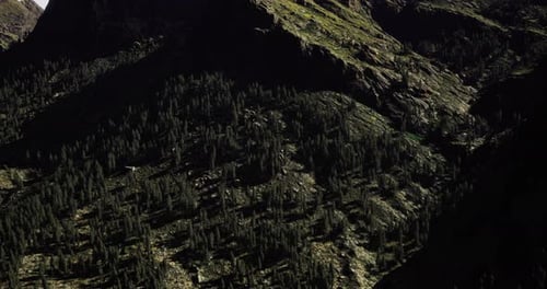 Mountain Landscape with Dense Forests Under Clear Blue Sky During Daytime
