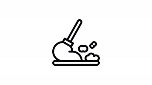 Flat Design Mop Cleaning Animated Icon