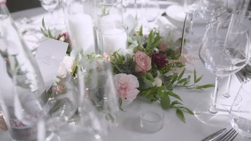 Beautiful Floral Table Setting for Wedding Reception