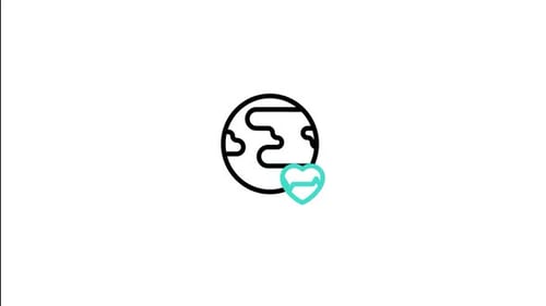 Earth Icon with Pulsing Heart for Environmental Health Animation