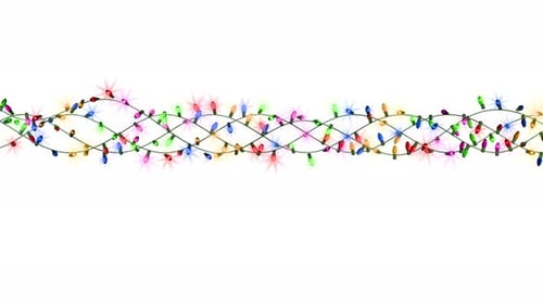 Colorful Twinkling Christmas Lights String Animation