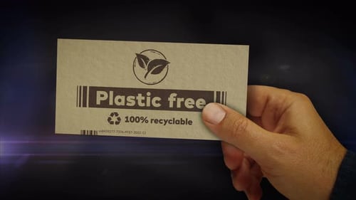 Plastic Free Recyclable Cardboard Card Ecology Concept