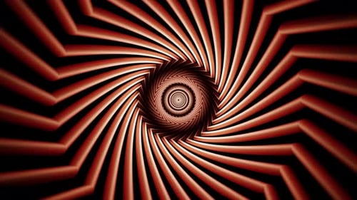 3D Loop Animation of Glowing Hypnotic Tunnel Spiral in Motion