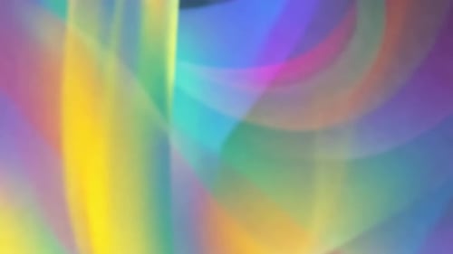 Abstraktes fließendes Regenbogenmotiv mit bewegter Grafik und weichem holographischem Licht