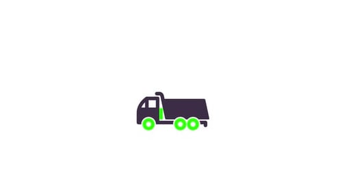 Flat Design Animated Dump Truck Icon