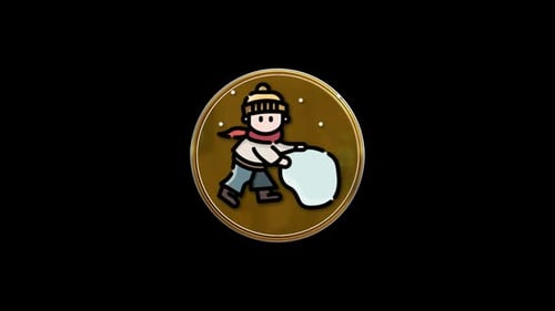 Snowball Gold Circle Icon Loop