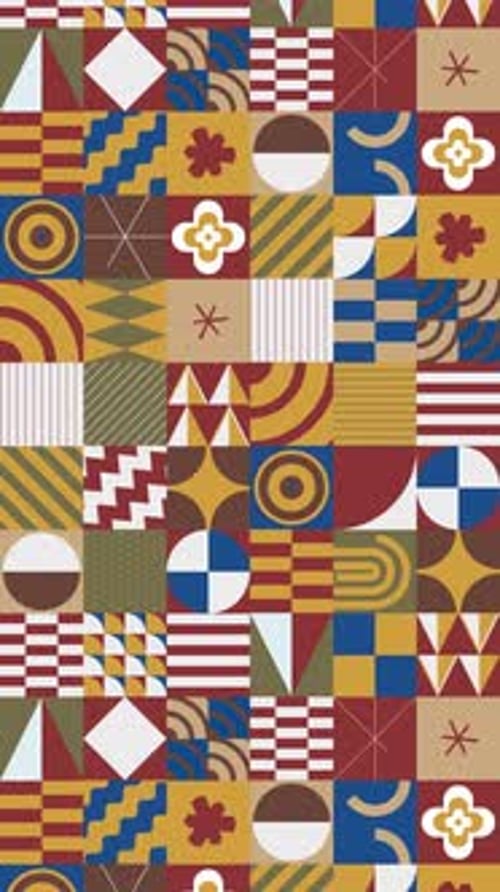 Schleife mit Retro-Bauhaus-Muster