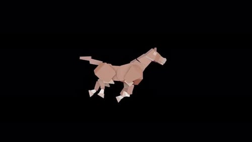 Geometric Running Horse Looping Animation
