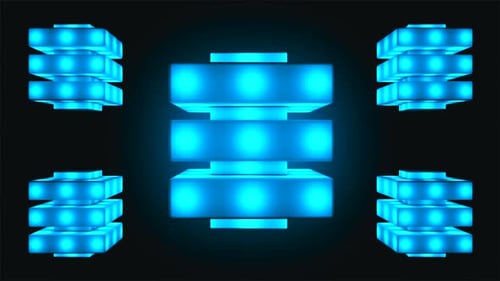 Futuristic Abstract Glowing Cubes Rotation Loop
