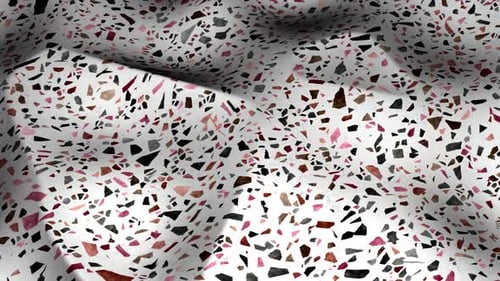 Abstract Fluid Terrazzo Pattern with Dynamic Wave Movement
