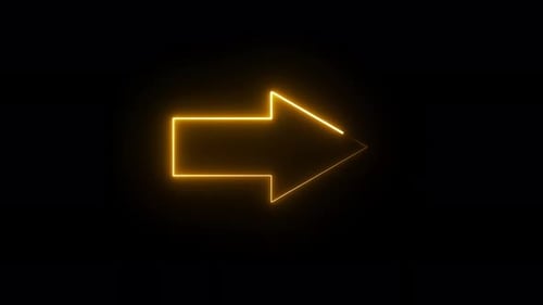 Animated Neon Glow Line Arrow Pointing Right