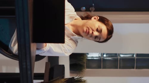 Vertical Video Diverse Coworkers Doing Teamwork in Startup Office